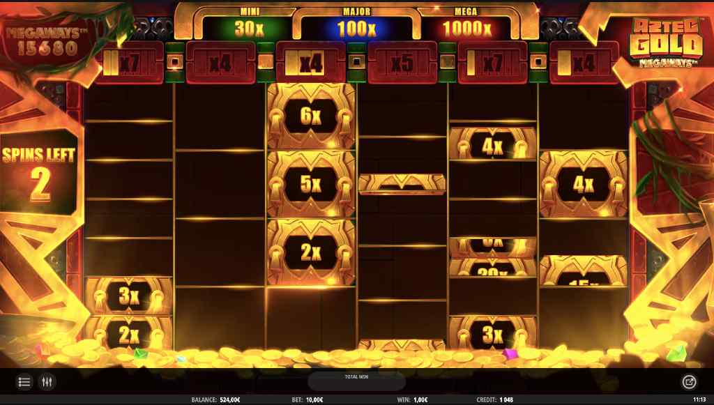 Aztec Gold Megaways Bonusspiel und Freispiele